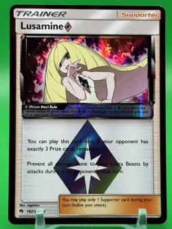 Pokemon Card Lusamine 182/214 Lost Thunder Prism Star Holo Rare Trainer NM H7 - Image 1