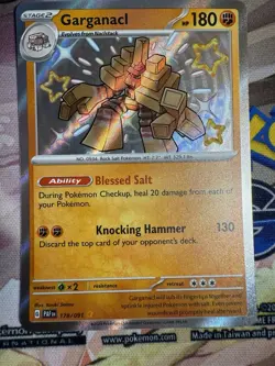 Garganacl 178/091 2024 S&V Paldean Fates Pokemon Card Shiny Holo Rare - NM/M - Image 1