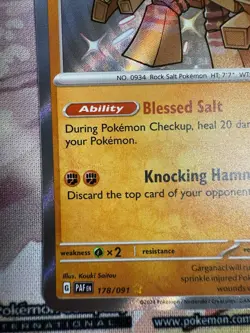 Garganacl 178/091 2024 S&V Paldean Fates Pokemon Card Shiny Holo Rare - NM/M - Image 2