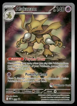 Pokemon Cards Alakazam MEP 009 Pokemon Center Mega Evolutions Promo NM - Image 1