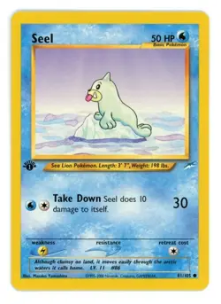 Seel 81/105 1st Edition Neo Destiny Pokemon Card - Image 1