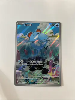 Pokemon Marill TCG Rare Holo Card 204/193 Sv02 Paldea Evolved Illustration - Image 1