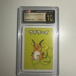 Pokemon CGC 10 PRISTINE Raichu JAPAN 2019 Nintendo POKEMON OLD MAID Playing Card - Image 1
