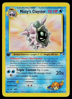 Pokemon Card - Misty's Cloyster Gym Heroes 29/132 Rare 1st Edition - Image 1