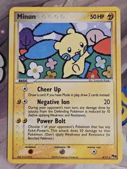 Minun 4/17 Holo Rare POP Series 3 Pokemon Card VLP - Image 1
