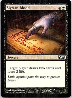 SIGN IN BLOOD MTG M11 Magic Core Set 2011 Common Black NM/LP BULK DISCOUNT! - Image 1