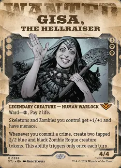 Mint/Near-Mint, English - 1 x MTG Gisa, the Hellraiser - Showcase Outlaws of Thu - Image 1