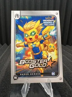 Booster Gold (Pikachu) #116 Glitter Holo Heros & Villains Flash Edition Pokemon - Image 1