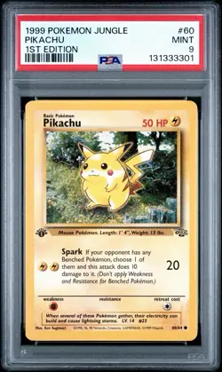 1999 Pokemon 1st Edition Jungle Pikachu | PSA 9 - Image 1