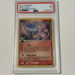 Mew 3/17 Delta Species Inverted Back Error graded PSA 7 (pop series 5, 2007) - Image 1