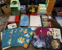 HUGE Pokemon Memorabilia Lot - Dice, Stickers, Deck Boxes, Mini Binders, Etc. - Image 1