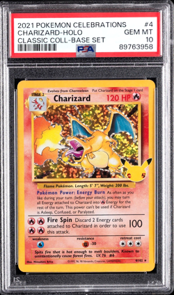 2021 POKEMON CELEBRATIONS CLASSIC COLLECTION HOLO CHARIZARD 4/102 PSA 10 #4 - Image 1