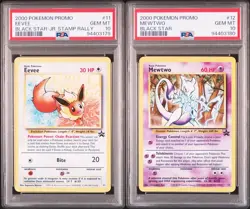 SEQUENTIAL Eevee & Mewtwo JR Stamp Rally Promo Set Pokemon 2000 PSA 10 - Image 1