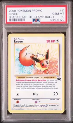 SEQUENTIAL Eevee & Mewtwo JR Stamp Rally Promo Set Pokemon 2000 PSA 10 - Image 2