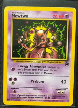 Pokemon Mewtwo 14 Black Star Promo WOTC - Image 1