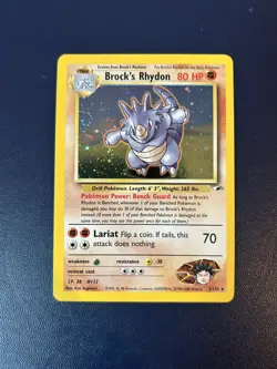 Pokemon Brock's Rhydon 2/132 Holo Rare - 2000 Unlimited Gym Heroes - NM/Mint - Image 1