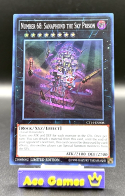 Yugioh Number 68: Sanaphond the Sky Prison CT14-EN008 Super Rare Limited NM - Image 1