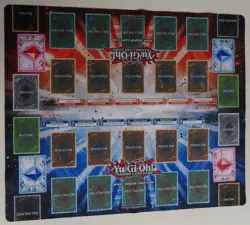 Shonen Jump Yu-Gi-Oh! TCG 2-Player Playmat 24x20 Konami 2011 Grippy Back Mat - Image 1