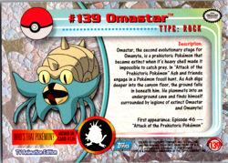 Omastar #139 Topps TV Animation Edition Silver Foil Blue Logo LP Pokemon Card - Image 2