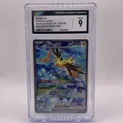 CGC 9 Zapdos ex 2023 Scarlet & Violet 151 202/165 Illustration Rare Pokemon Card - Image 1