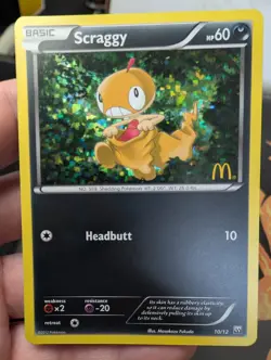 Pokemon Scraggy - 10/12 010/012 McDonald's Promos 2012 LP+ card Holo - Image 1