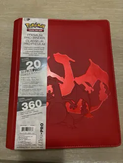Ultra Pro Pokemon TCG Charizard 9 Pocket Leather Binder Red 360 Card Capacity - Image 1