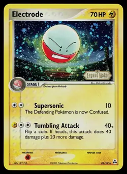 Pokemon Card - Electrode Legend Maker Stamped 32/92 Uncommon Reverse Holo - Image 1