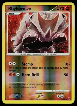 Pokemon Card - Rhyhorn Supreme Victors 122/147 Common Reverse Holo - Image 1