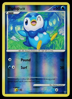 Pokemon Card - Piplup Supreme Victors 121/147 Common Reverse Holo - Image 1