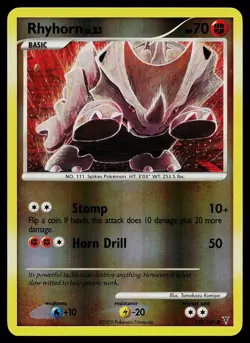 Pokemon Card - Rhyhorn Supreme Victors 122/147 Common Reverse Holo - Image 1
