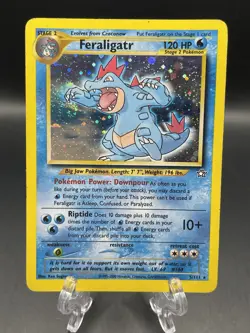 Feraligatr 5/111 Holo Rare Neo Genesis Set Pokemon Card MP SWIRL - Image 1