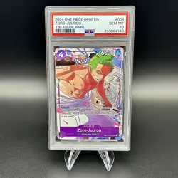 PSA 10 Zoro-Juurou Treasure Rare Card ST18-004 OP-09 Emperors One Piece TR Card - Image 1