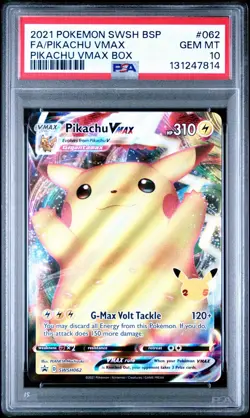 Pikachu VMAX SWSH062 SWSH: Sword & Shield Promo Cards Holo PSA 10 - Image 1
