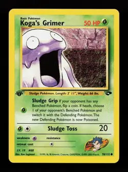 Koga's Grimer 78/132 Common Gym Challenge 1st Edition Pokemon Card - Image 1