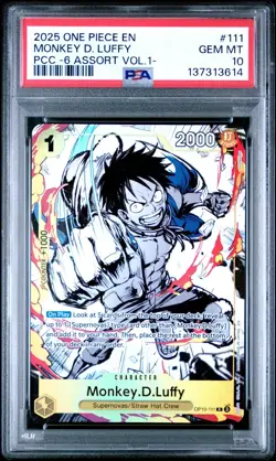 2025 ONE PIECE OP10-111 PREMIUM CARD COLLECTION VOL 1 MONKEY D LUFFY PSA 10 - Image 1