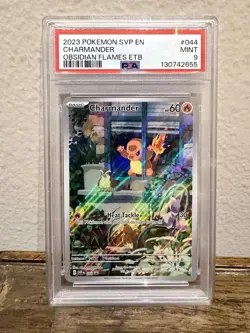 🔥 2023 POKEMON SVP EN-SV OBSIDIAN FLAMES ETB PROMO #044 CHARMANDER PSA 9 - Image 1