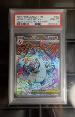 2025 Pokemon Mep En 023 Mega Charizard x Ex UPC Promo PSA 10 Gem Mint - Image 1