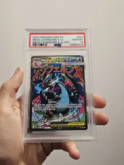 2025 Pokemon Mep En 023 Mega Charizard x Ex UPC Promo PSA 10 Gem Mint - Image 3
