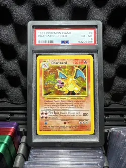 Pokemon Charizard Base Set Holo Unlimited Rare PSA 6 Graded - Image 2