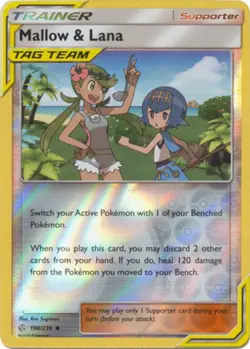1x Mallow & Lana - 198/236 - Uncommon - Reverse Holo NM-Mint Pokemon SM12 - Cosm - Image 1
