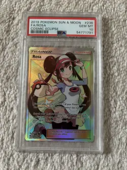 Rosa 236 Full Art Trainer 2019 Pokemon Sun Moon Cosmic Eclipse PSA 10 Gem Mint - Image 1