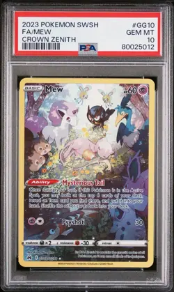 2023 POKEMON SWORD & SHIELD CROWN ZENITH #GG10 FULL ART/MEW PSA 10 - Image 1