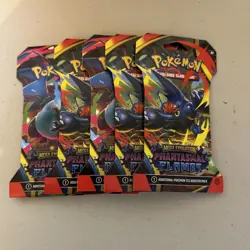 Pokemon TCG - 5 Packs - Phantasmal Flames Sleeved Booster Pack - Sealed - Image 1