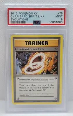 2016 Pokemon XY Evolutions #75 - PSA MINT 9 - CHARIZARD SPIRIT LINK - Image 1