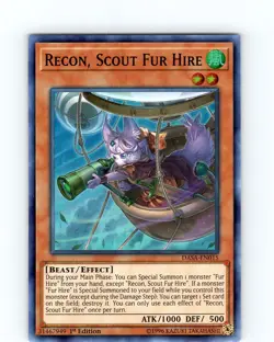 Yu-Gi-Oh TCG Recon, Scout Fur Hire DASA-EN015 1st Edition Super Rare NM - Image 1