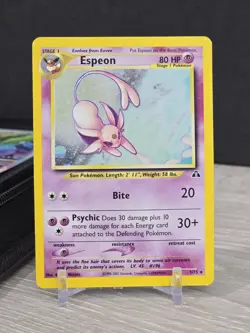 Pokemon Card TCG Espeon Neo Discovery TCG 1/75 Holo Unlimited Rare WOTC Vintage - Image 3
