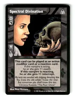 1995 WOTC Vampire Dark Sovereigns Trading card Game Spectral Divination C - Image 1