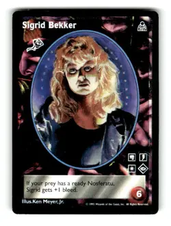1995 WOTC Vampire Dark Sovereigns Trading card Game Sigrid Bekker UC - Image 1
