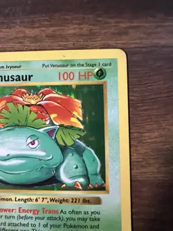 Pokemon TCG Venusaur Base Set Shadowless Holo Unlimited Rare Card 15/102 1999 - Image 3