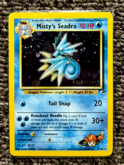 MISTY'S SEADRA 9/132 HOLO PRERELEASE POKEMON CARD NM - Image 1